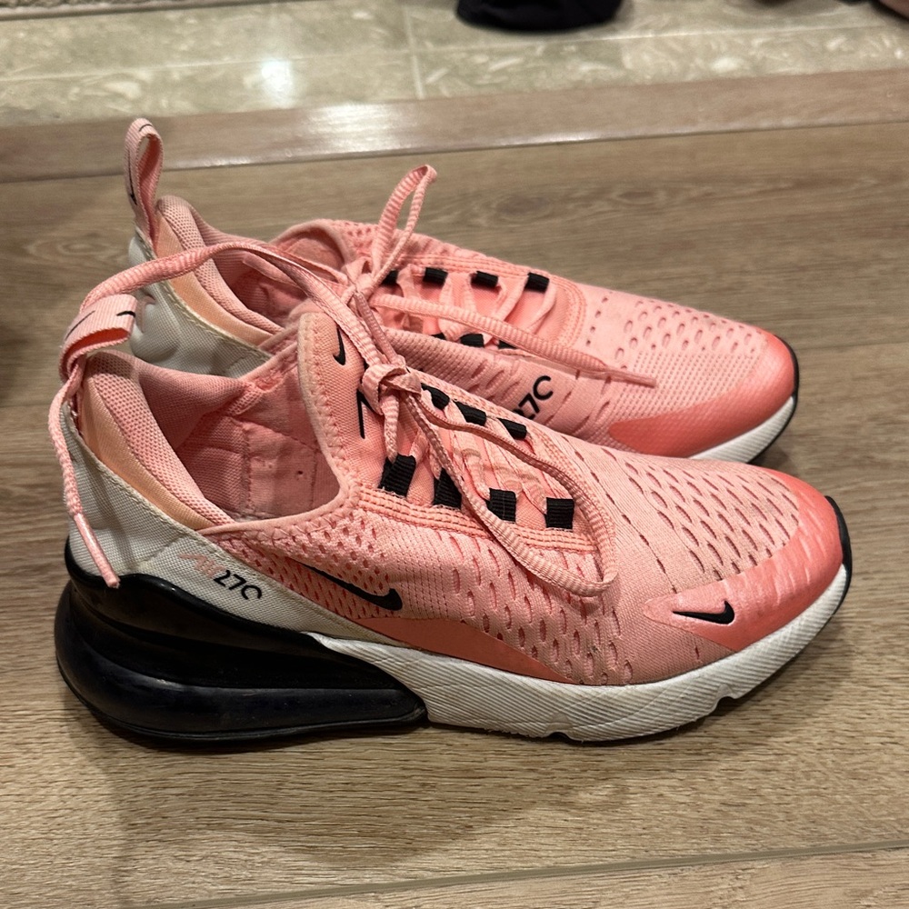 Nike Coral and Black Air Max Shoes